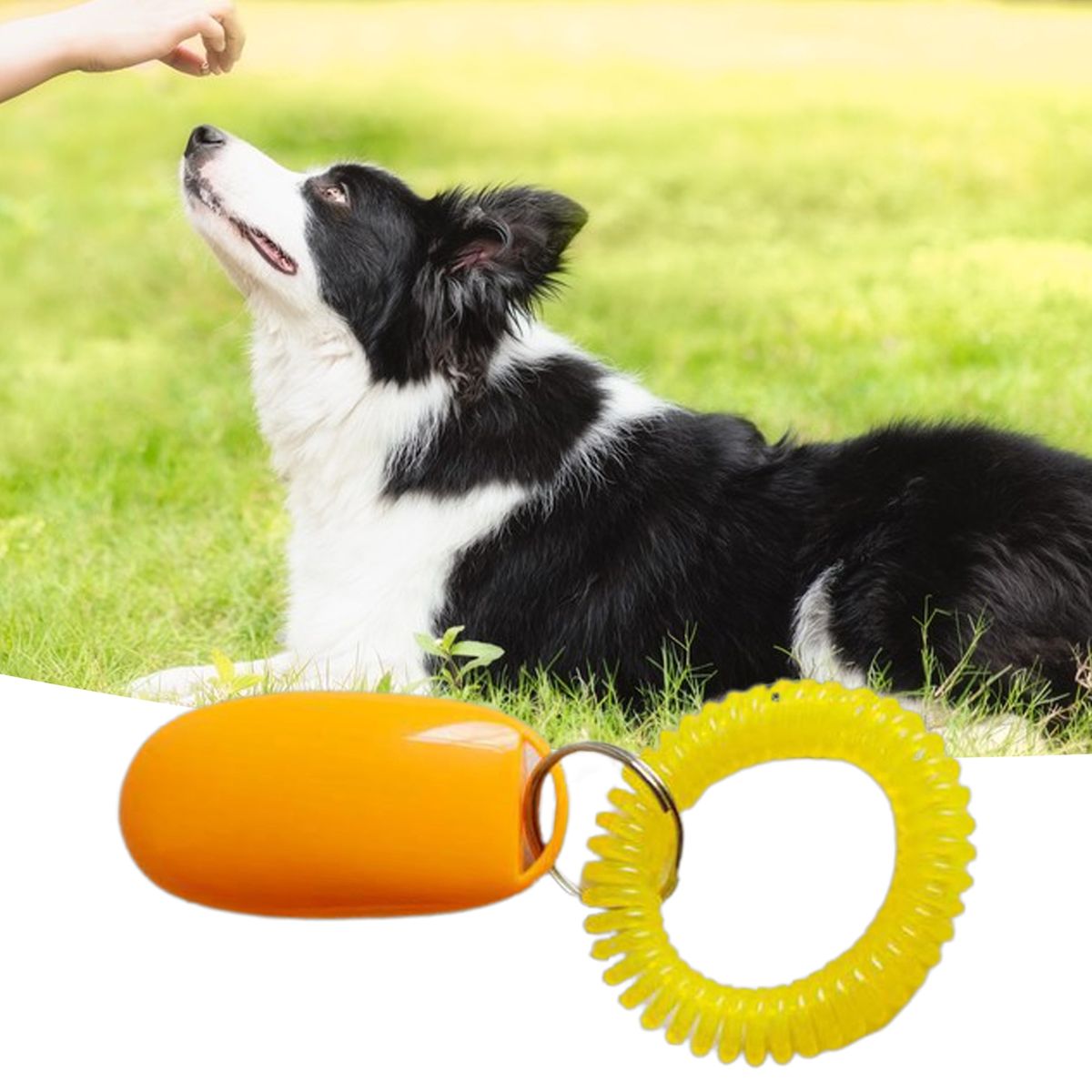 Pet Training Click Dog Stop Barking Ultrasonic Clicker Orange