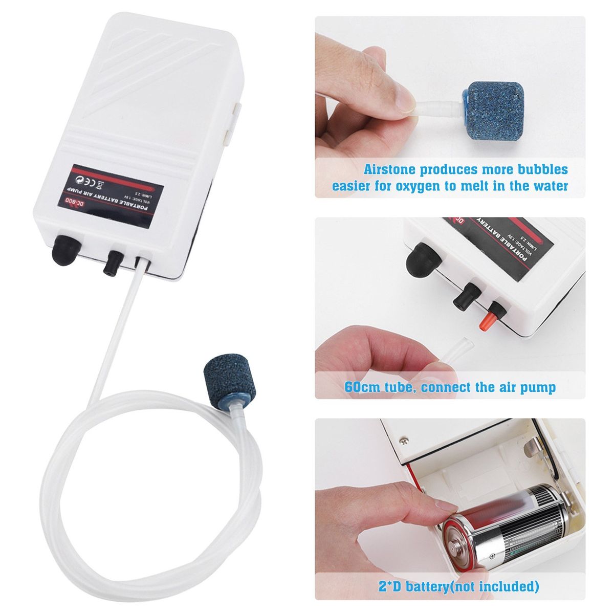 Aquarium Air Pump Kits Oxygen Air Pump With Tube Air Stone