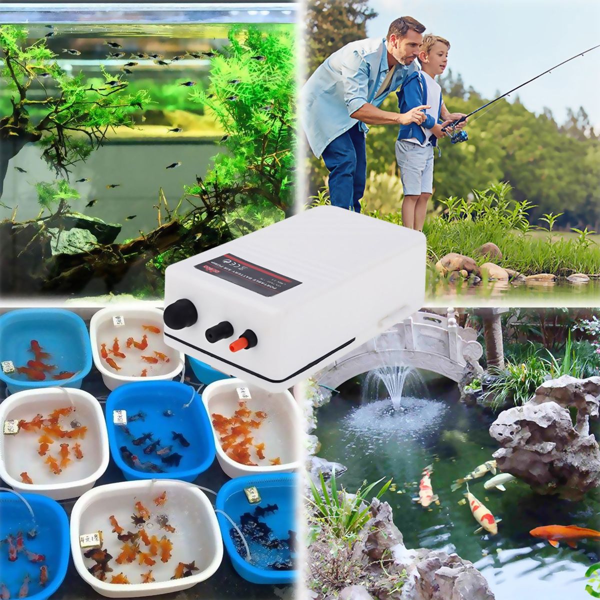 Aquarium Air Pump Kits Oxygen Air Pump With Tube Air Stone