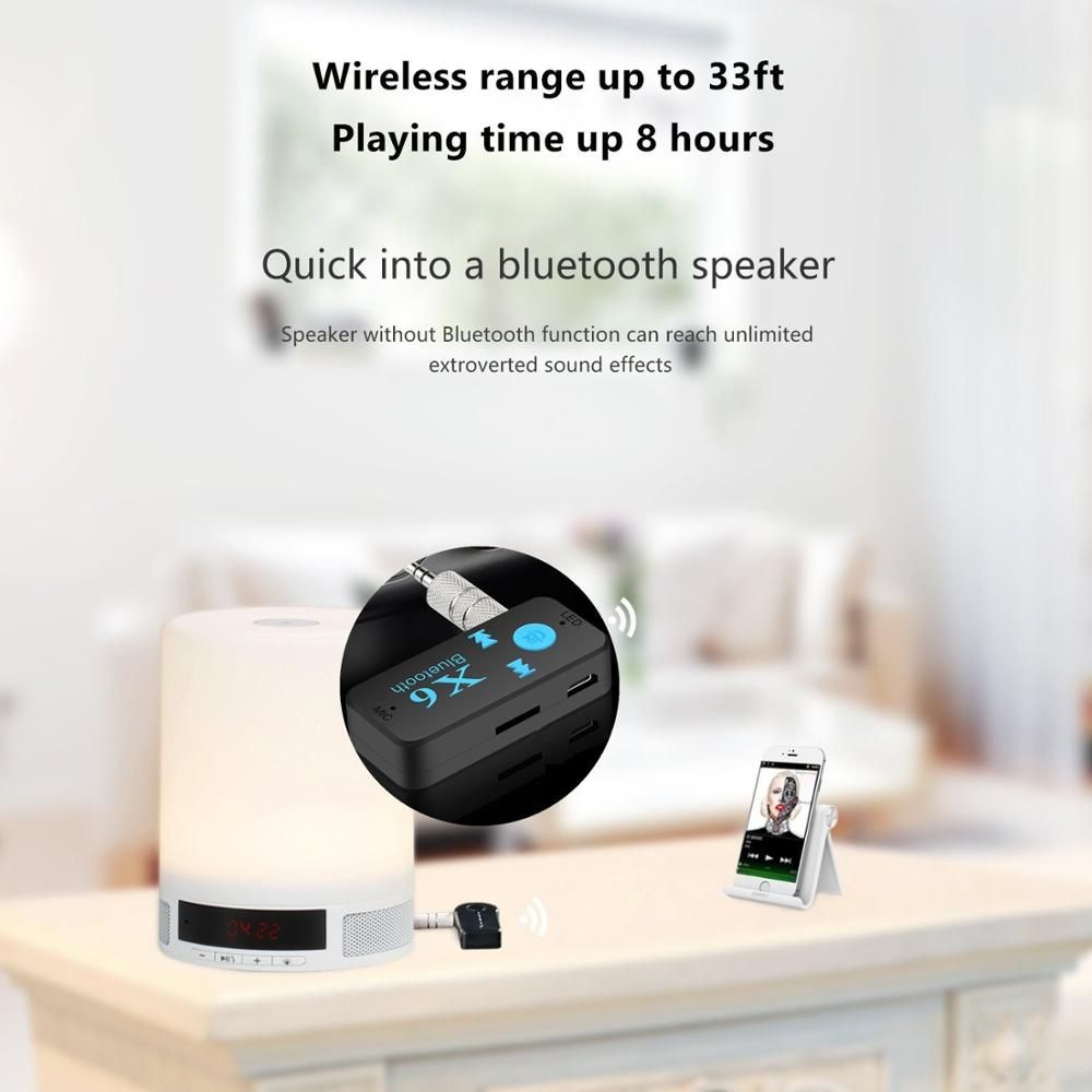 Bluetooth 5.0 Receiver Wireless Adapter 3.5mm TF Card