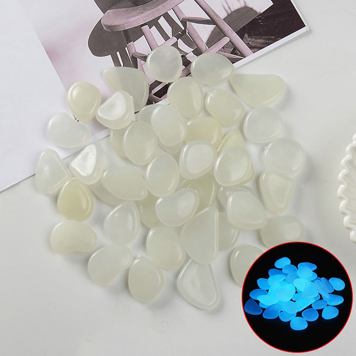 200Pcs Gravel Rocks   Flower Pots Color Stones White