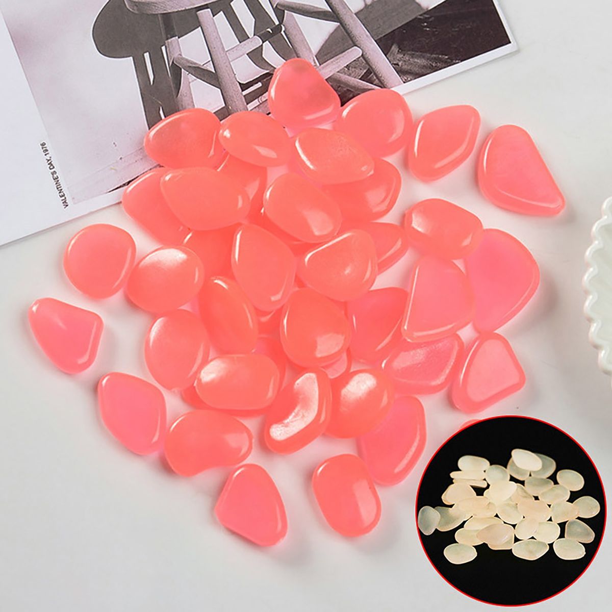 200Pcs Gravel Rocks   Flower Pots Color Stones Pink