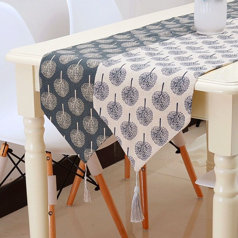 Linen Table Flag Tea Mat Cloth TV Cabinet Coffee Table Strip Cover Cloth, Size:180x33cm(Yellow)