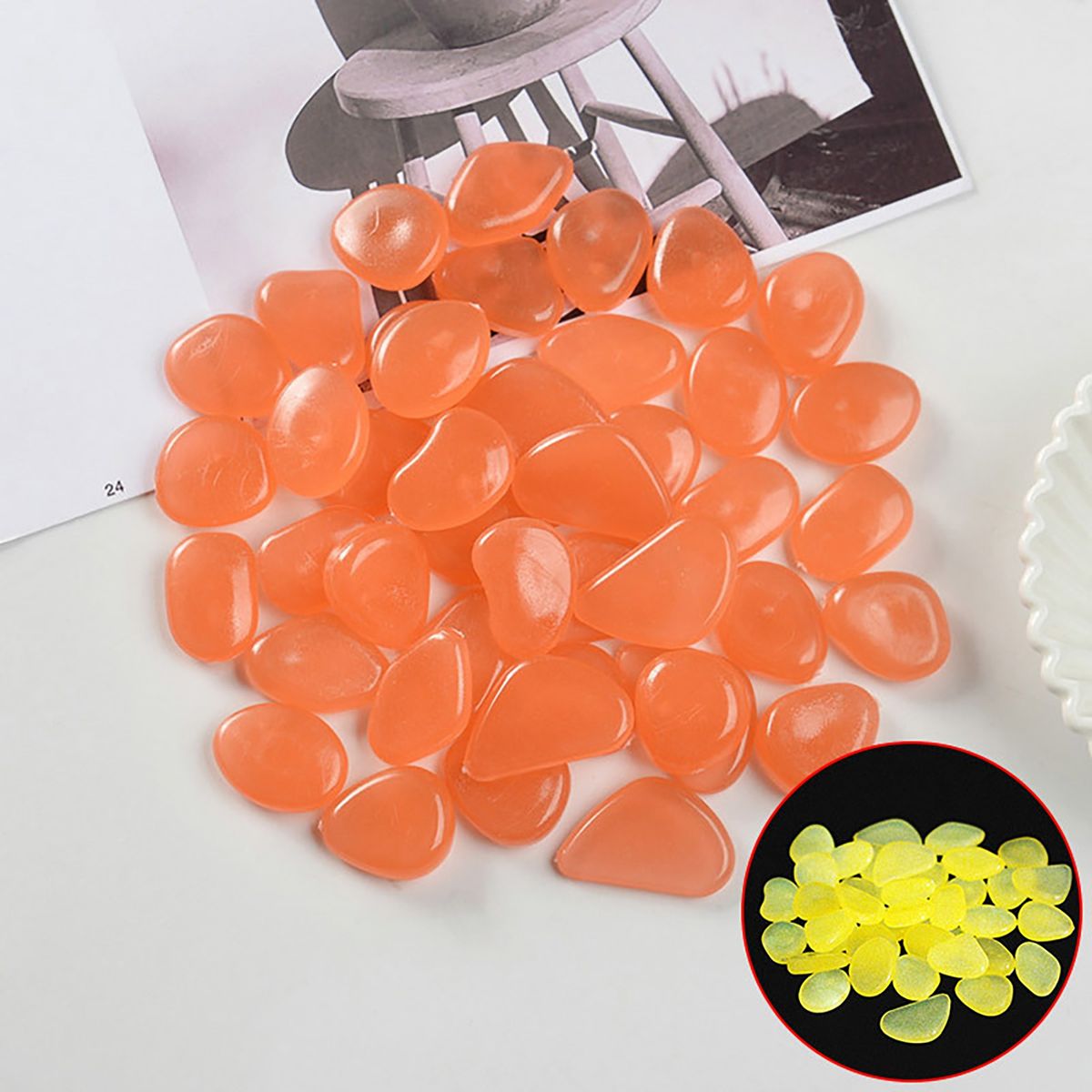 200Pcs Gravel Rocks   Flower Pots Color Stones Citrus Red
