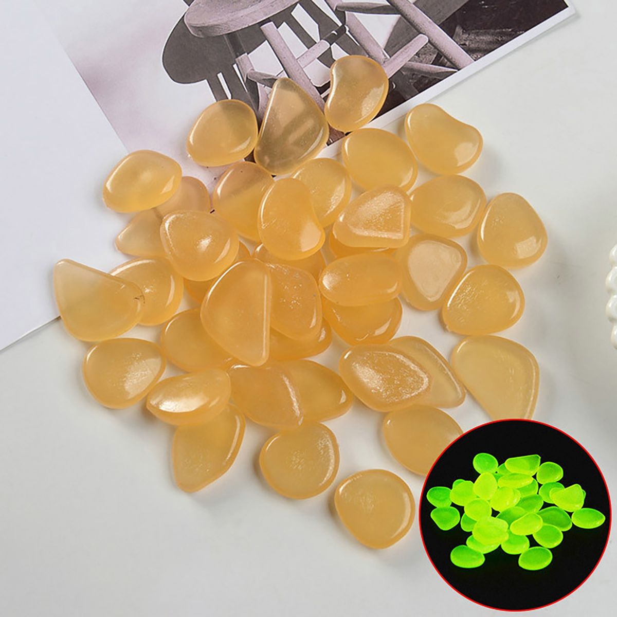 200Pcs Gravel Rocks   Flower Pots Color Stones Aurantium