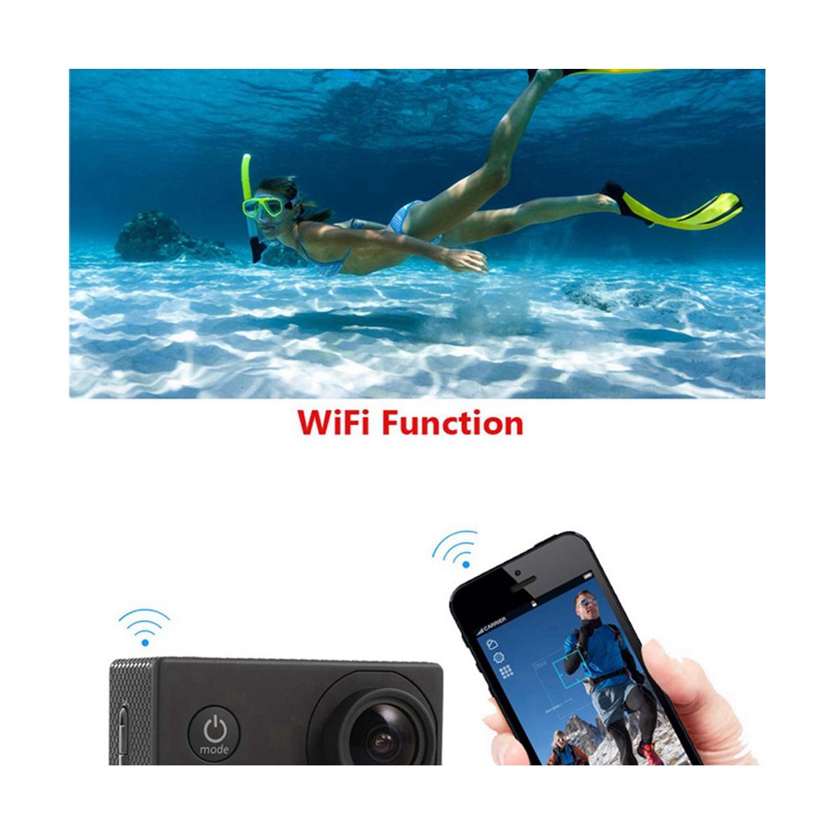 Motion Camera, 4K HD Camera Wifi Diving Sports Camera DV