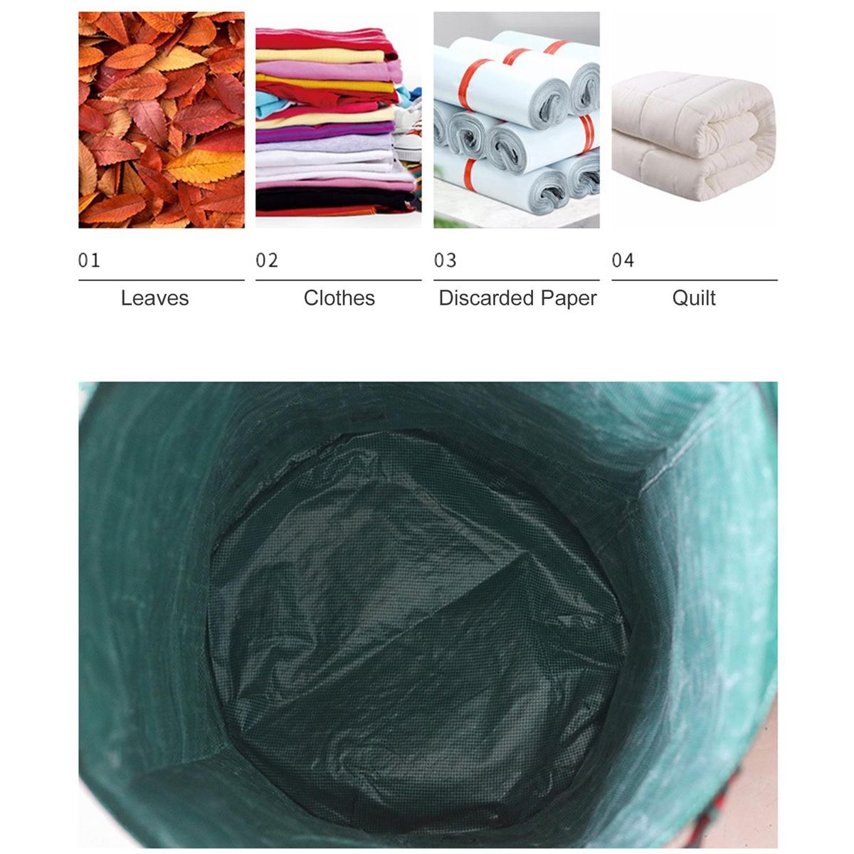 132 Gallons Garden Bag Garden Waste Bags Reusable Leaf Bags Waste Container Gardening Bags Landscaping Yard Waste Bags for Gardening Lawn Pool Waste Bin