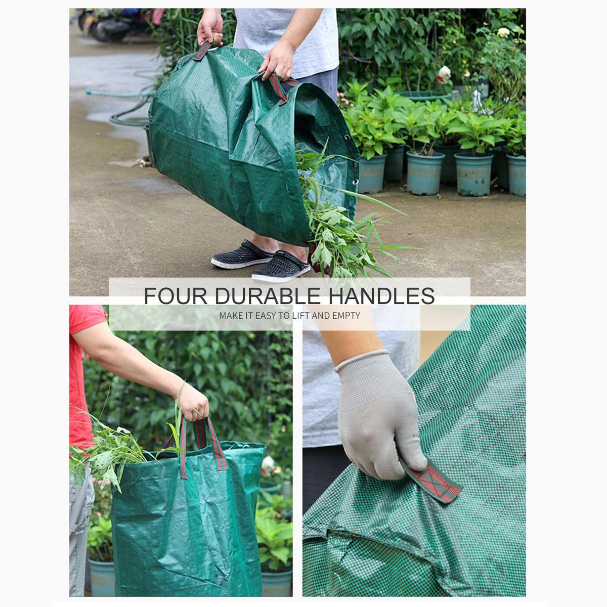 132 Gallons Garden Bag Garden Waste Bags Reusable Leaf Bags Waste Container Gardening Bags Landscaping Yard Waste Bags for Gardening Lawn Pool Waste Bin