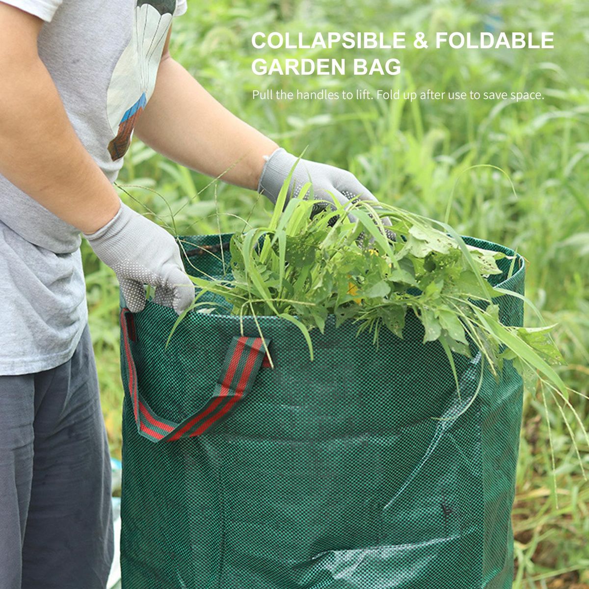 132 Gallons Garden Bag Garden Waste Bags Reusable Leaf Bags Waste Container Gardening Bags Landscaping Yard Waste Bags for Gardening Lawn Pool Waste Bin