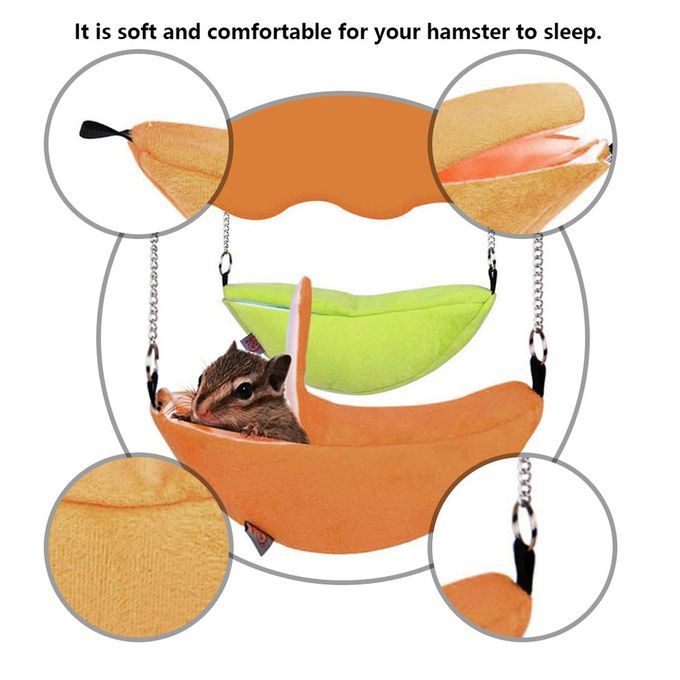Lovely Cute Banana Shape Hanging Bed For Hamster Small Cotton Sleep Nest House Yellow