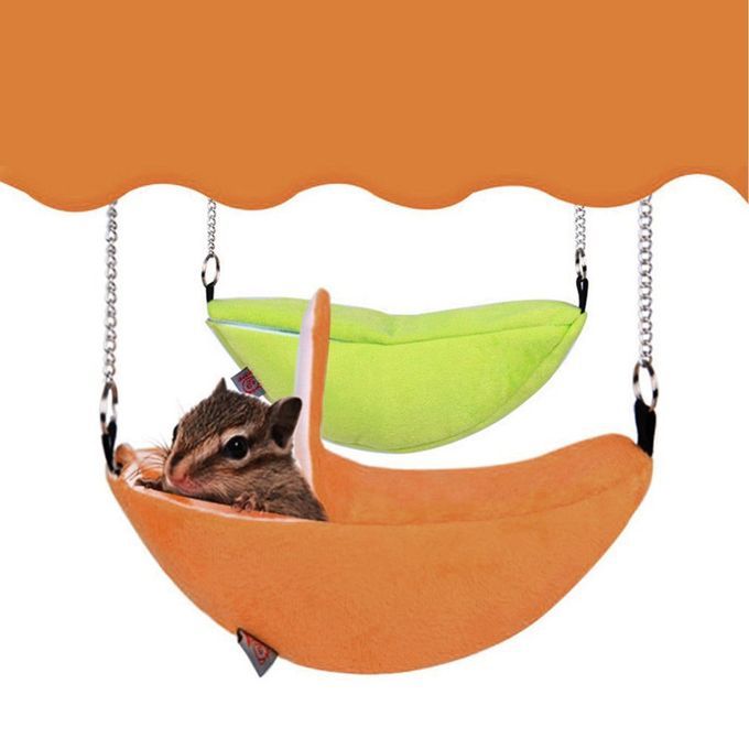 Lovely Cute Banana Shape Hanging Bed For Hamster Small Cotton Sleep Nest House Yellow