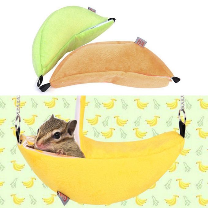 Lovely Cute Banana Shape Hanging Bed For Hamster Small Cotton Sleep Nest House Yellow