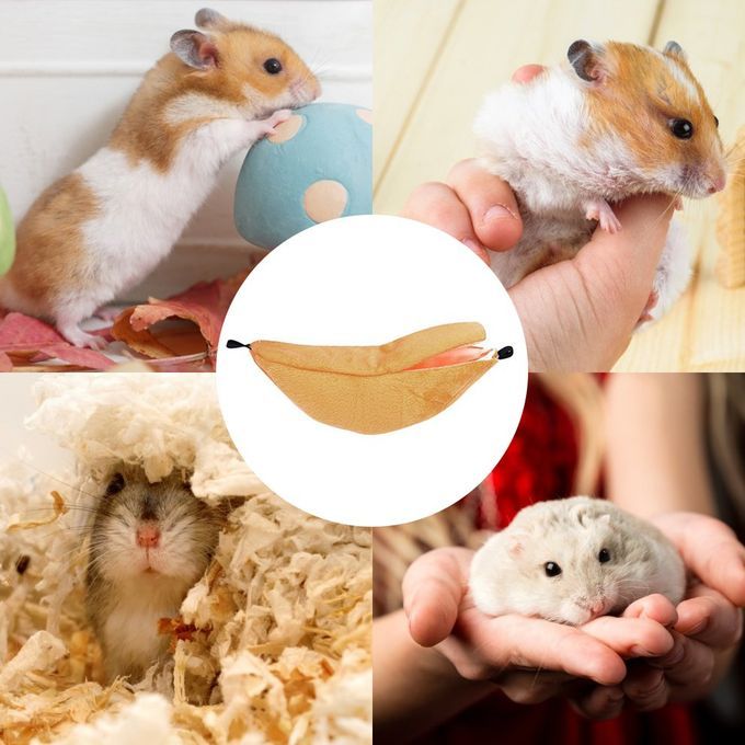 Lovely Cute Banana Shape Hanging Bed For Hamster Small Cotton Sleep Nest House Yellow