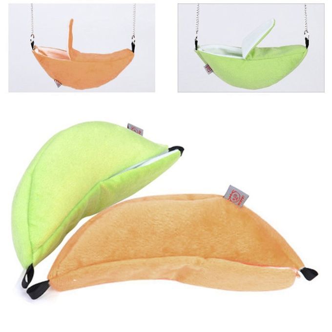 Lovely Cute Banana Shape Hanging Bed For Hamster Small Cotton Sleep Nest House Yellow