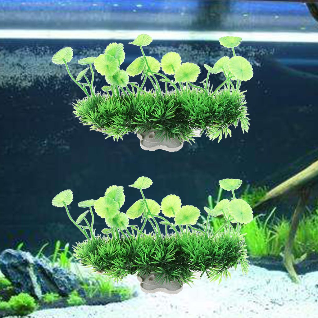 2pcs Artificial Grass   Tank Aquatic Simulation Plant Ornament