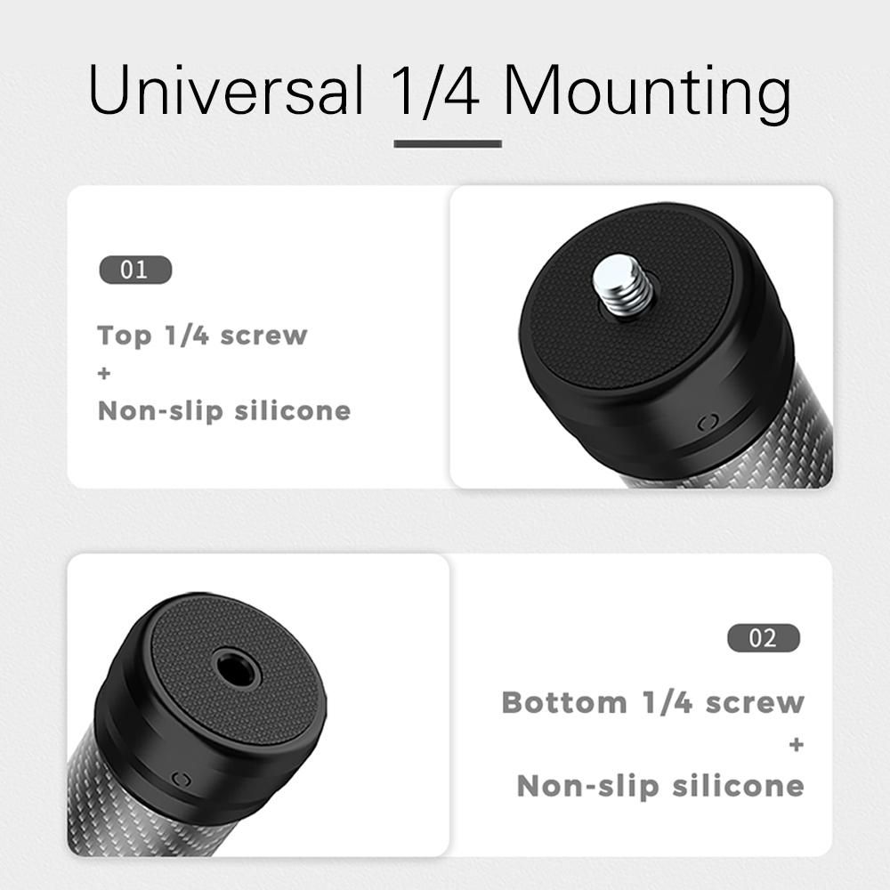 Universal Cabron Fiber Extension Rod 23.6cm with Universal 1/4 Screw for Camera Gimbal Stabilizer Phone Clamp Holder
