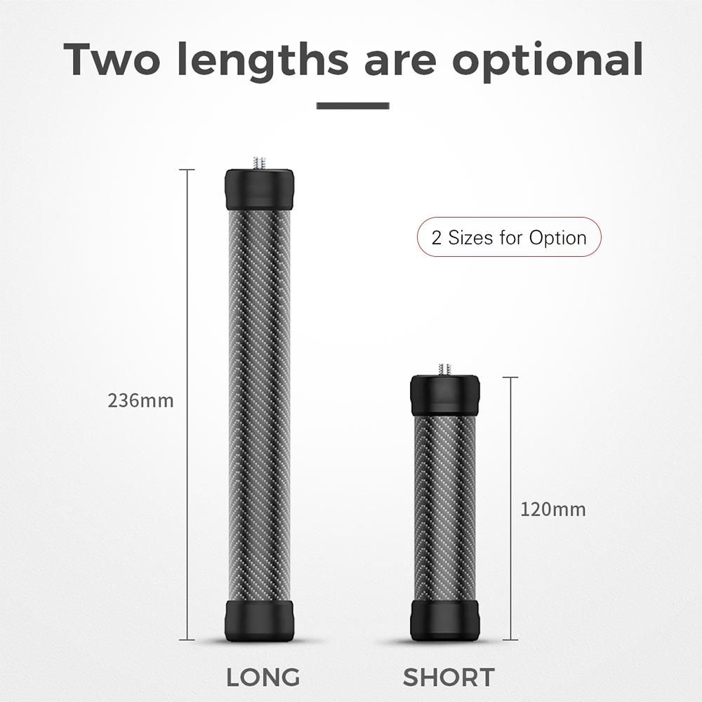 Universal Cabron Fiber Extension Rod 23.6cm with Universal 1/4 Screw for Camera Gimbal Stabilizer Phone Clamp Holder
