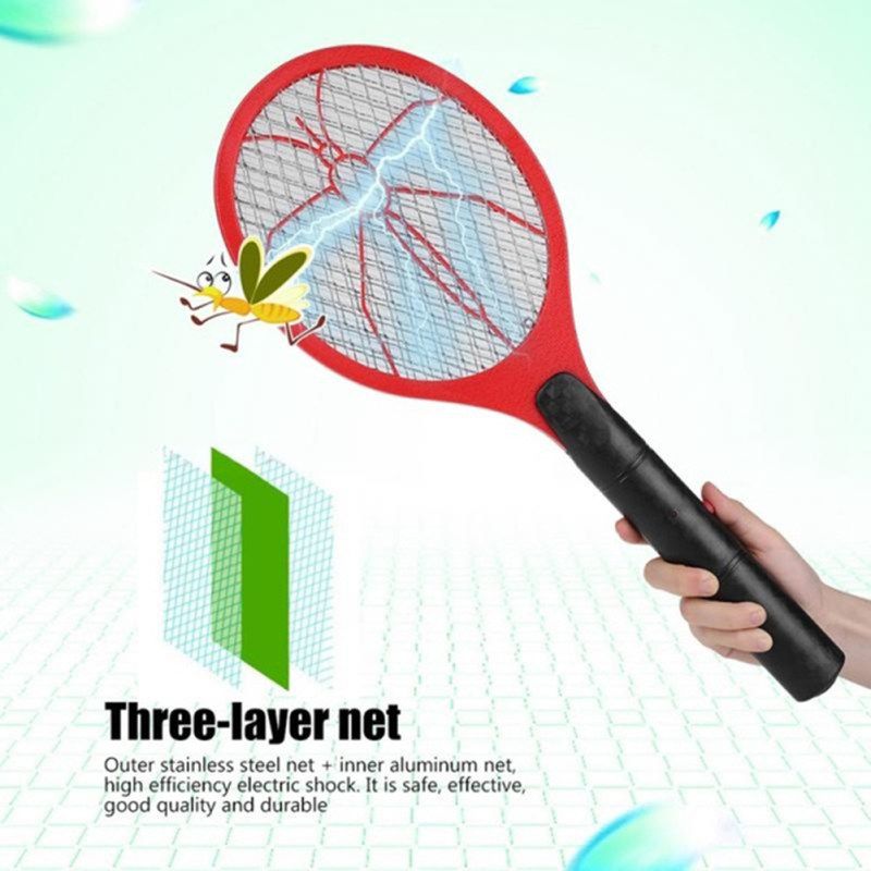 Three Layer Mesh Electric Bug Zapper Safety Mosquito-Red