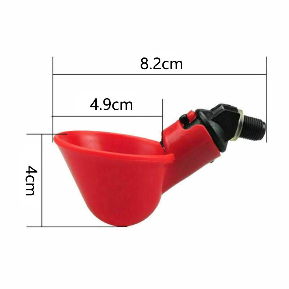 10Pcs Automatic Chicken Quail Drinker Chicken Waterer Bowl with Yellow Nipple Farm Poultry Drinking Water System