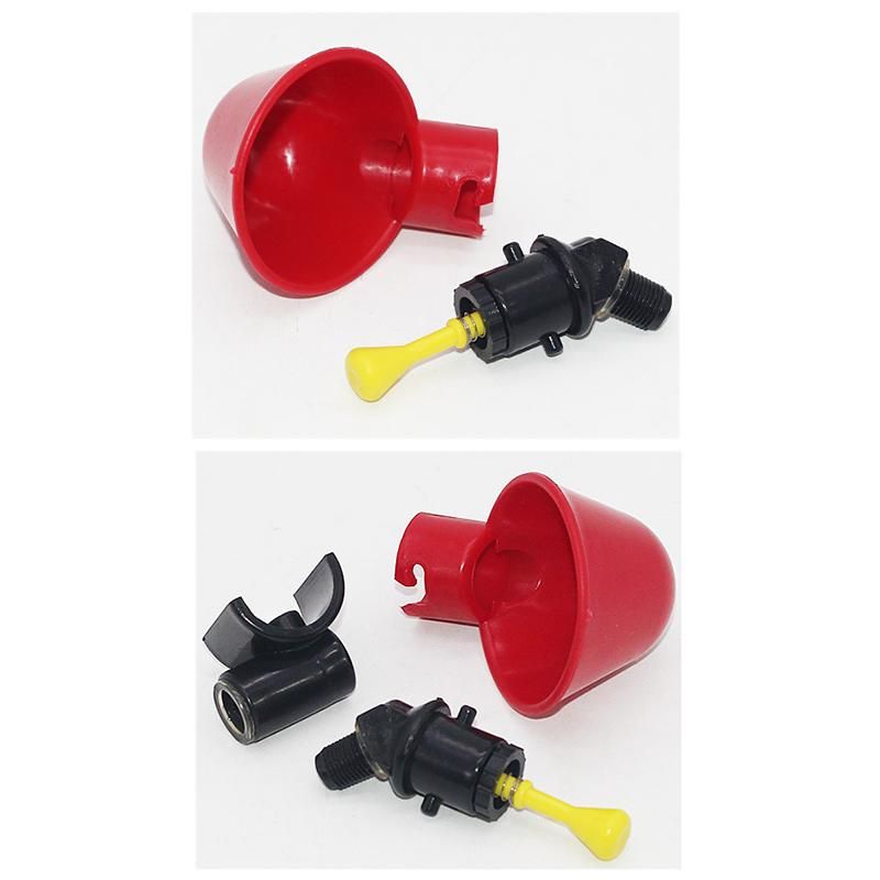 10Pcs Automatic Chicken Quail Drinker Chicken Waterer Bowl with Yellow Nipple Farm Poultry Drinking Water System