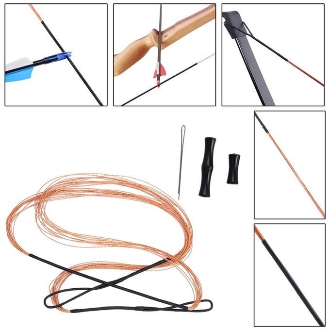 Recurve Bow String And Finger Saver, 50inch Archery Bowstring, Black