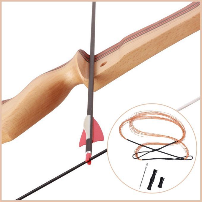 Recurve Bow String And Finger Saver, 50inch Archery Bowstring, Black