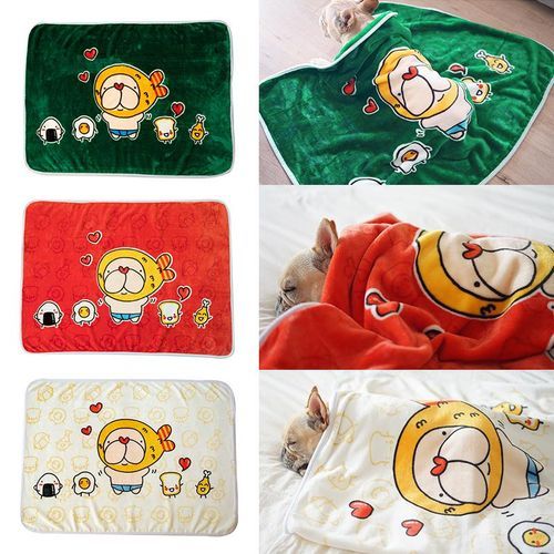 100*70CM Warm Flannel Pet Dog Cat Pad Blanket Warmin [Beige]