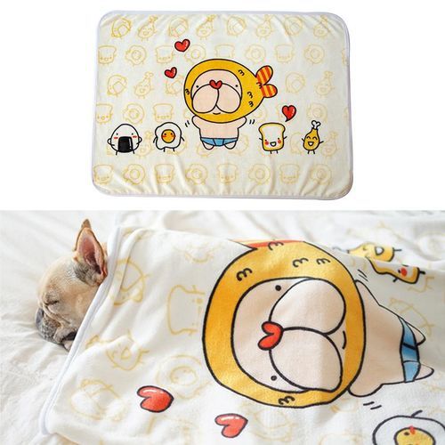 100*70CM Warm Flannel Pet Dog Cat Pad Blanket Warmin [Beige]