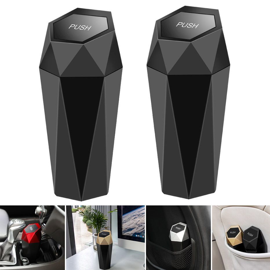 Car Diamond-shaped Trash Can Car Storage Box Car Cup Holder