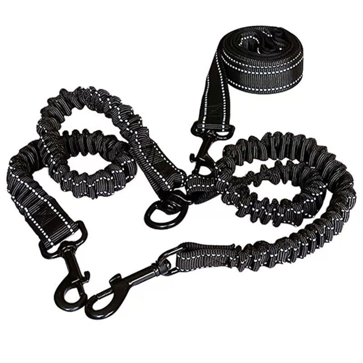 One Tow Two Leash 2 Dog Rope Elastic Cushion Dog Leash Dog