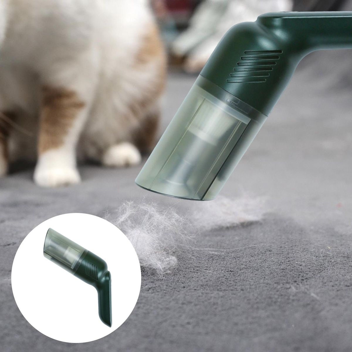 Handheld Vacuum Cleaner Portable Strong Suction Cordless Car Green