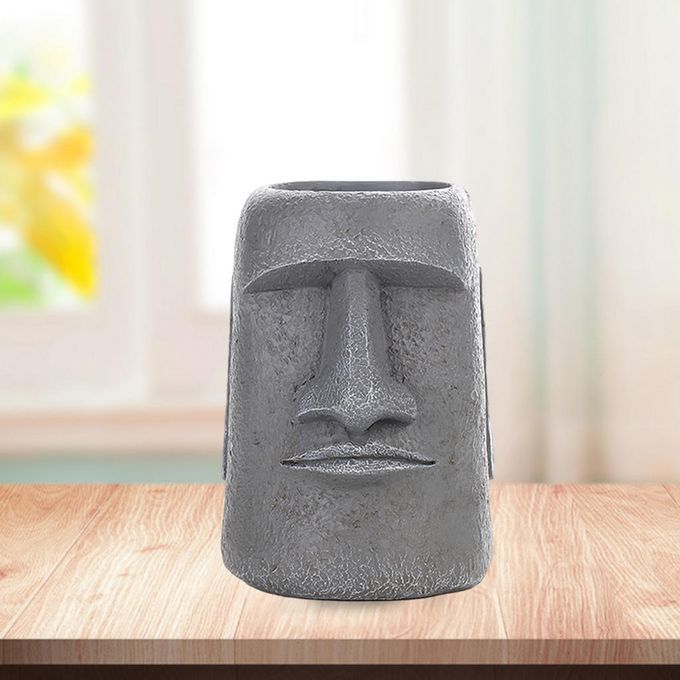 1PC Easter Island Statue Antique Roman Portrait For Desktop Gray H