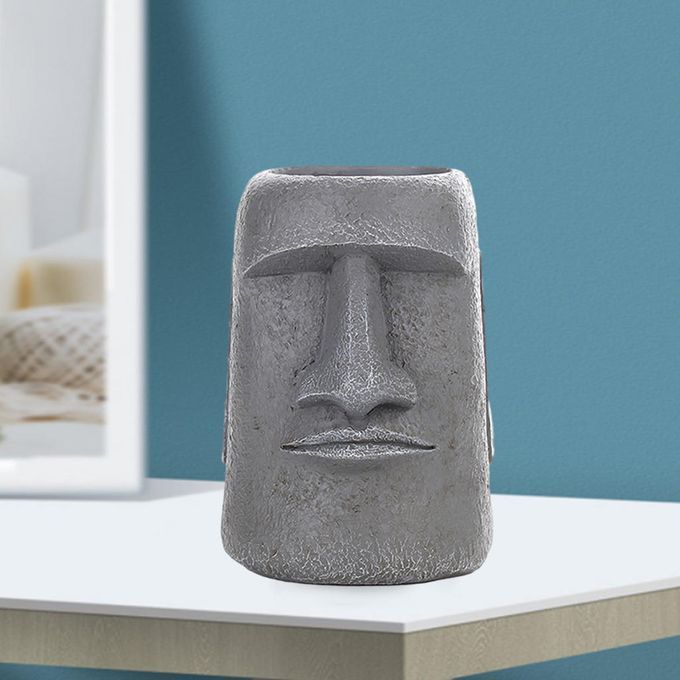 1PC Easter Island Statue Antique Roman Portrait For Desktop Gray H