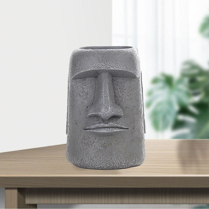 1PC Easter Island Statue Antique Roman Portrait For Desktop Gray H