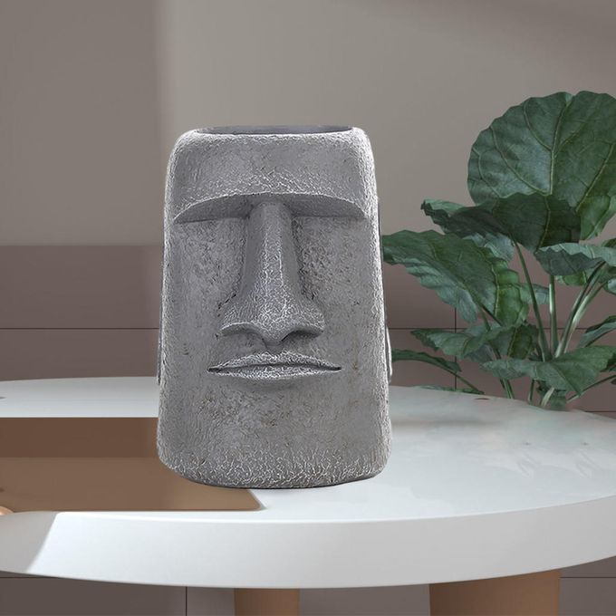 1PC Easter Island Statue Antique Roman Portrait For Desktop Gray H
