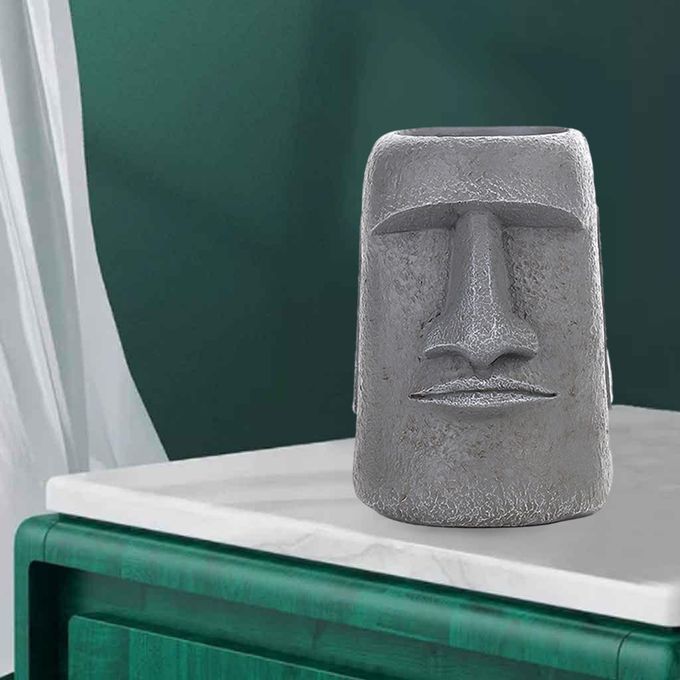 1PC Easter Island Statue Antique Roman Portrait For Desktop Gray H