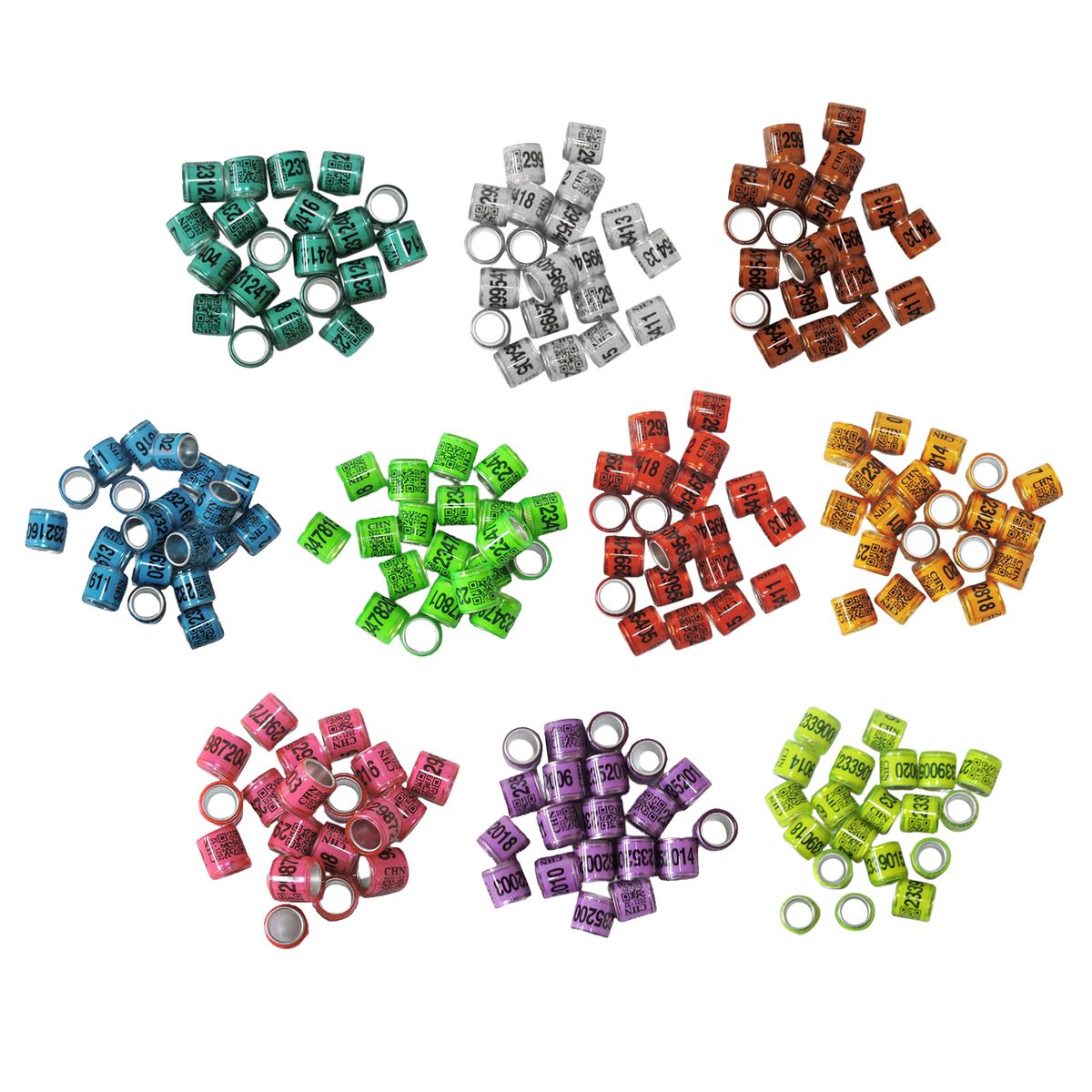100pcs Identify Dove Rings Leg Rings Pigeon Mixed Color