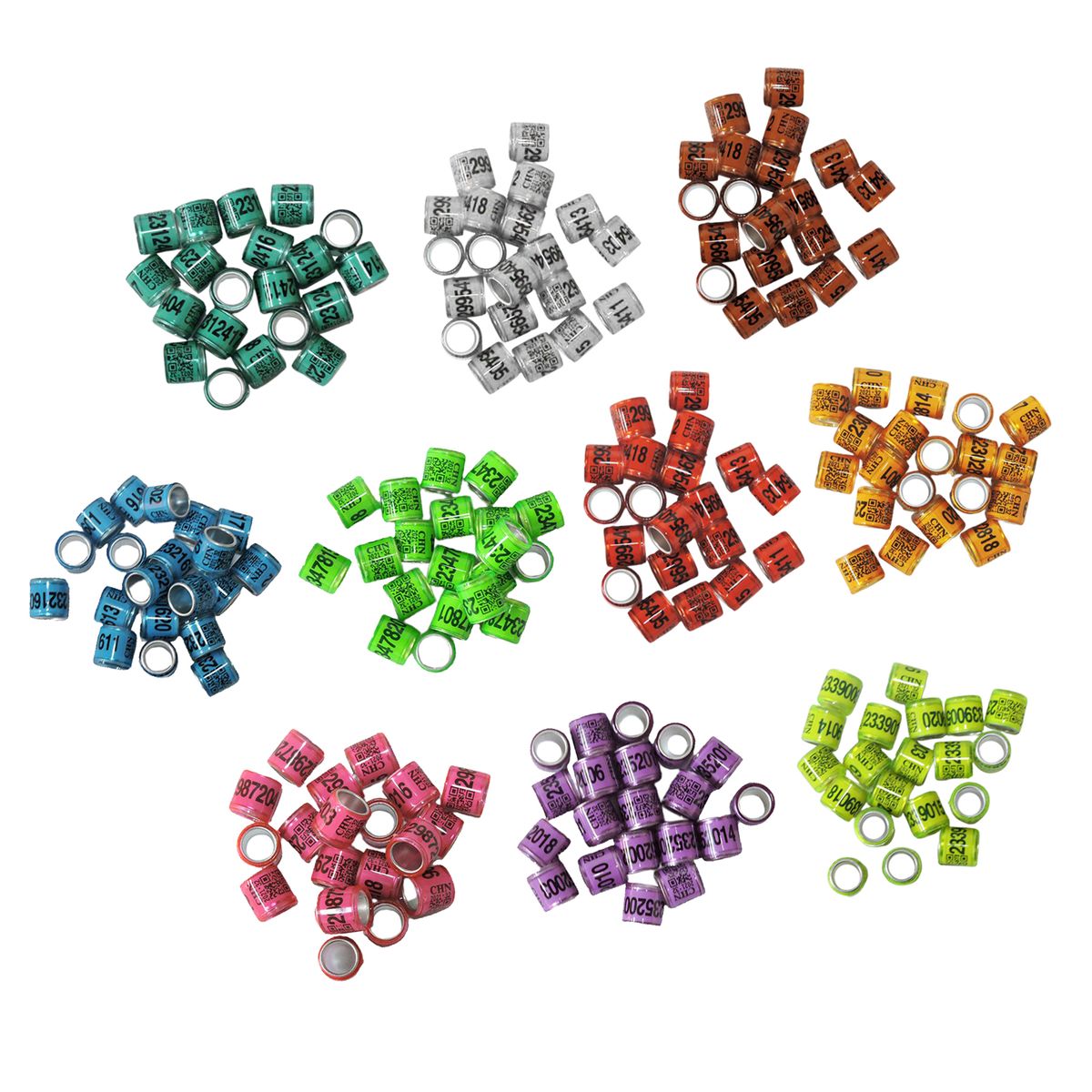 100pcs Identify Dove Rings Leg Rings Pigeon Mixed Color