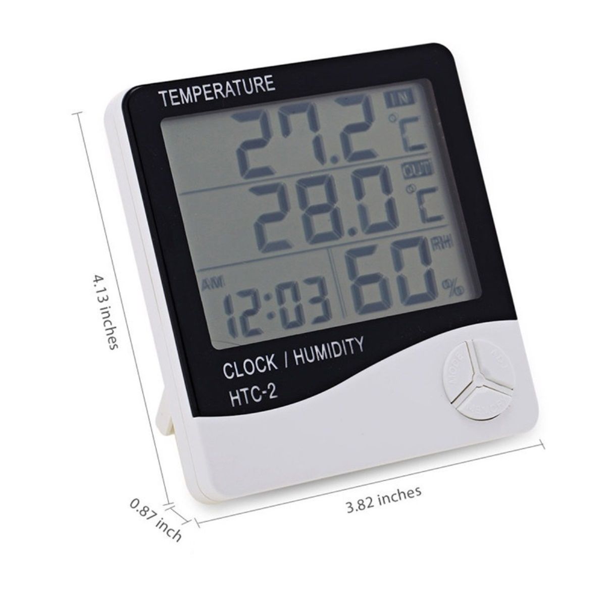 HTC-2 Thermometer Digital Electronic Alarm Clock Hygrometer(Battery Included)