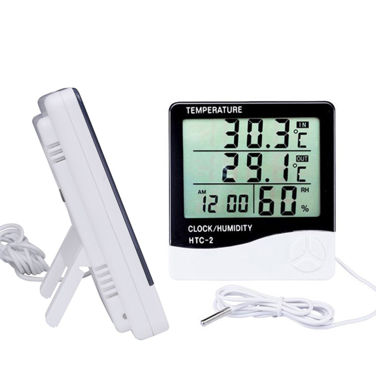 HTC-2 Thermometer Digital Electronic Alarm Clock Hygrometer(Battery Included)