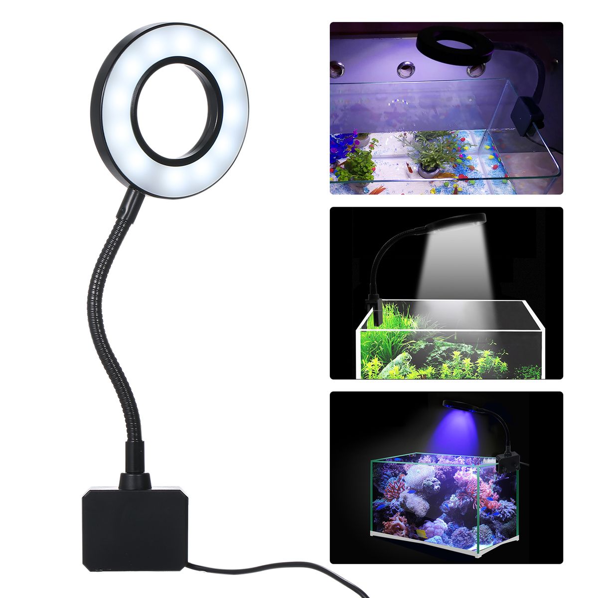 D C 5V 7W 18 LED Aquarium Light Fish Jar Clamp Clip  View