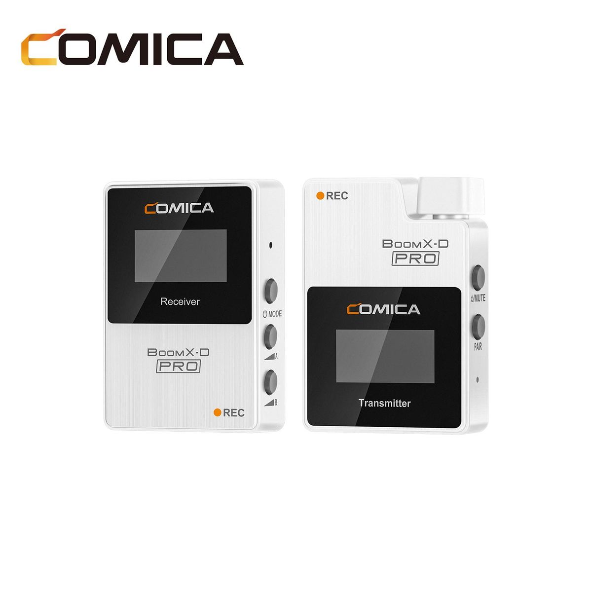 COMICA BoomX-D PRO D1 One-Trigger-One 2.4G Dual-Channel Wireless Microphone System Built-in 8G Memory Card Digital & Analog Output Modes 100M Effective Range  for DSLR Mirrorless Cameras Smartphones Computers