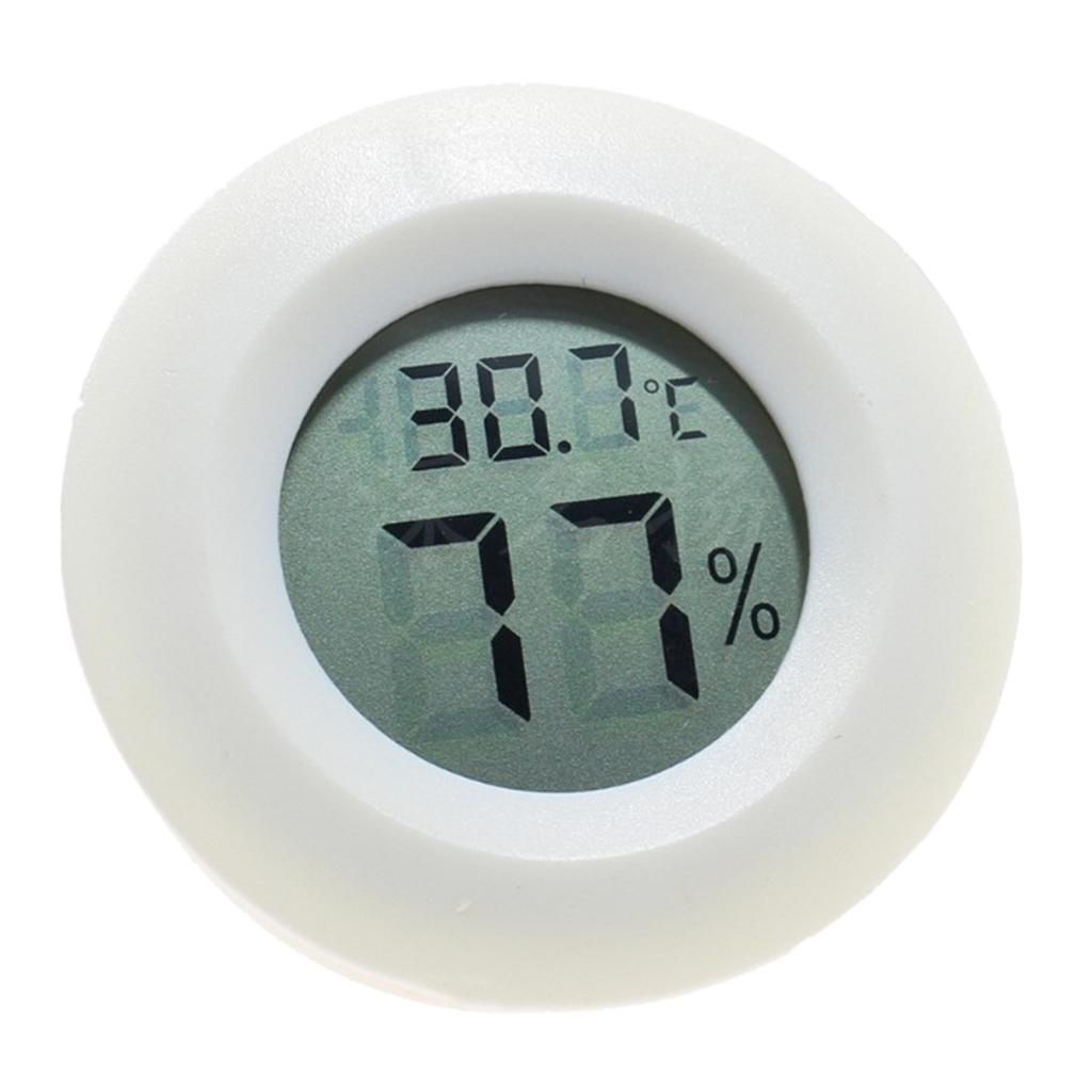 Round Digital Hydrometer Thermometer For Reptile Bearded Dragon White