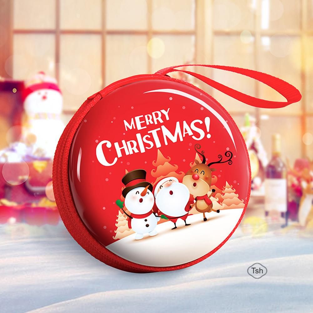 Christmas Mini Money Key Bag Kids Cartoon Pattern Money Key