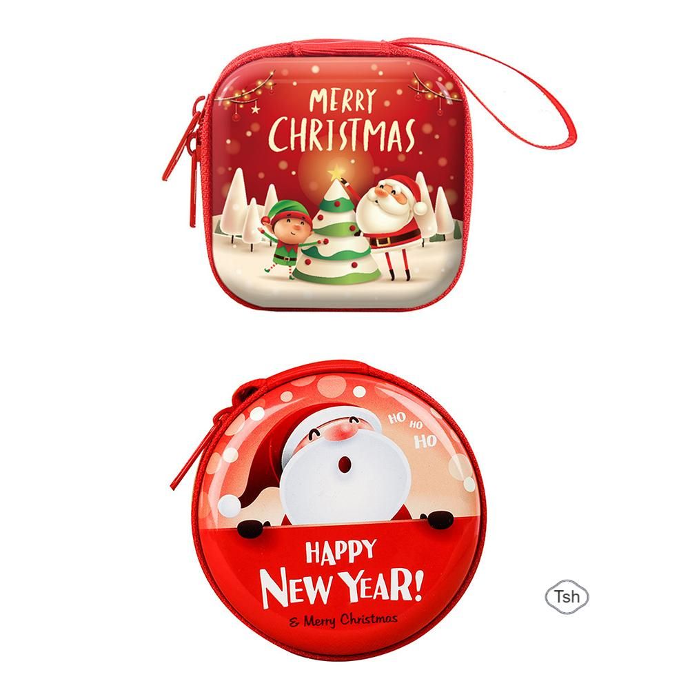 Christmas Mini Money Key Bag Kids Cartoon Pattern Money Key