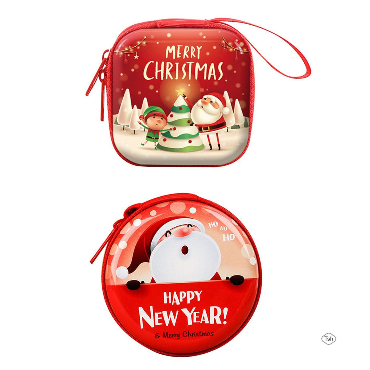 Christmas Mini Money Key Bag Kids Cartoon Pattern Money Key