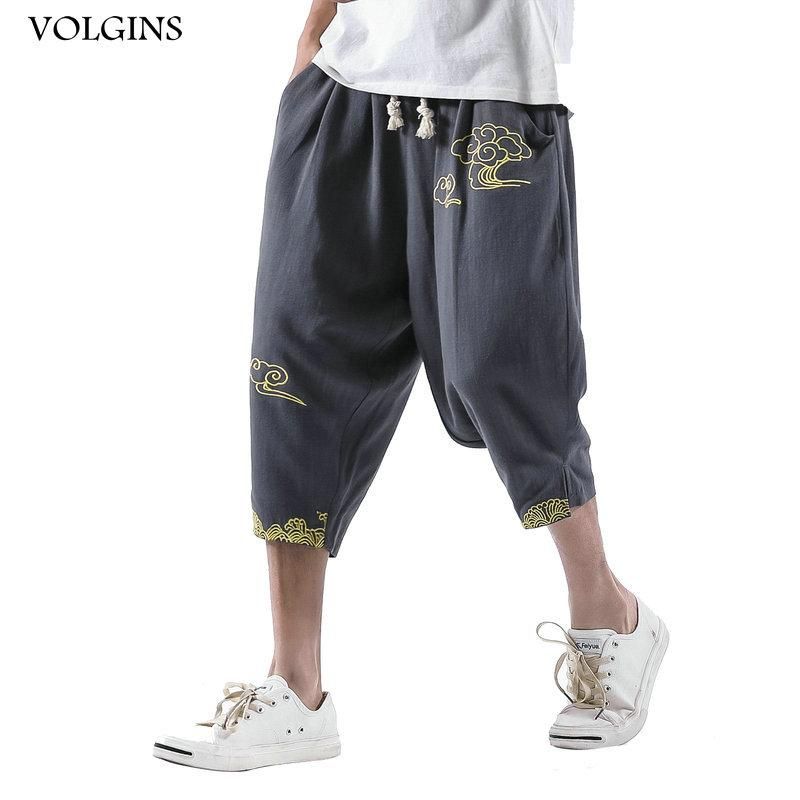 Welcome Tracksuit Pants Cotton and Linen Street Clothing with Embroidery Harem Jewelry Pants Big Size Fitness Pants 5XL Summer