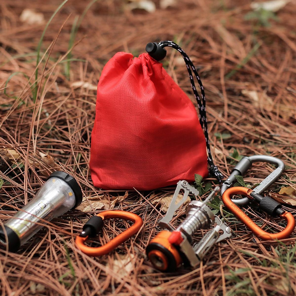 Drawstring Pouch Light Torch Rope Tools Sundries Drawstring Bag Red