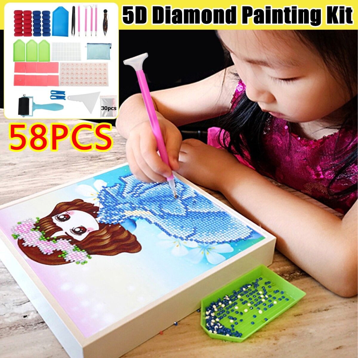 58PCS Diamond Tools Kit 5D Embroidery Accessories Set