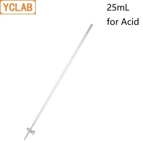 YCLAB 25mL Burette With Stopcock For Acid Class A Transparent Glass Laboratory Chemistry Equipment